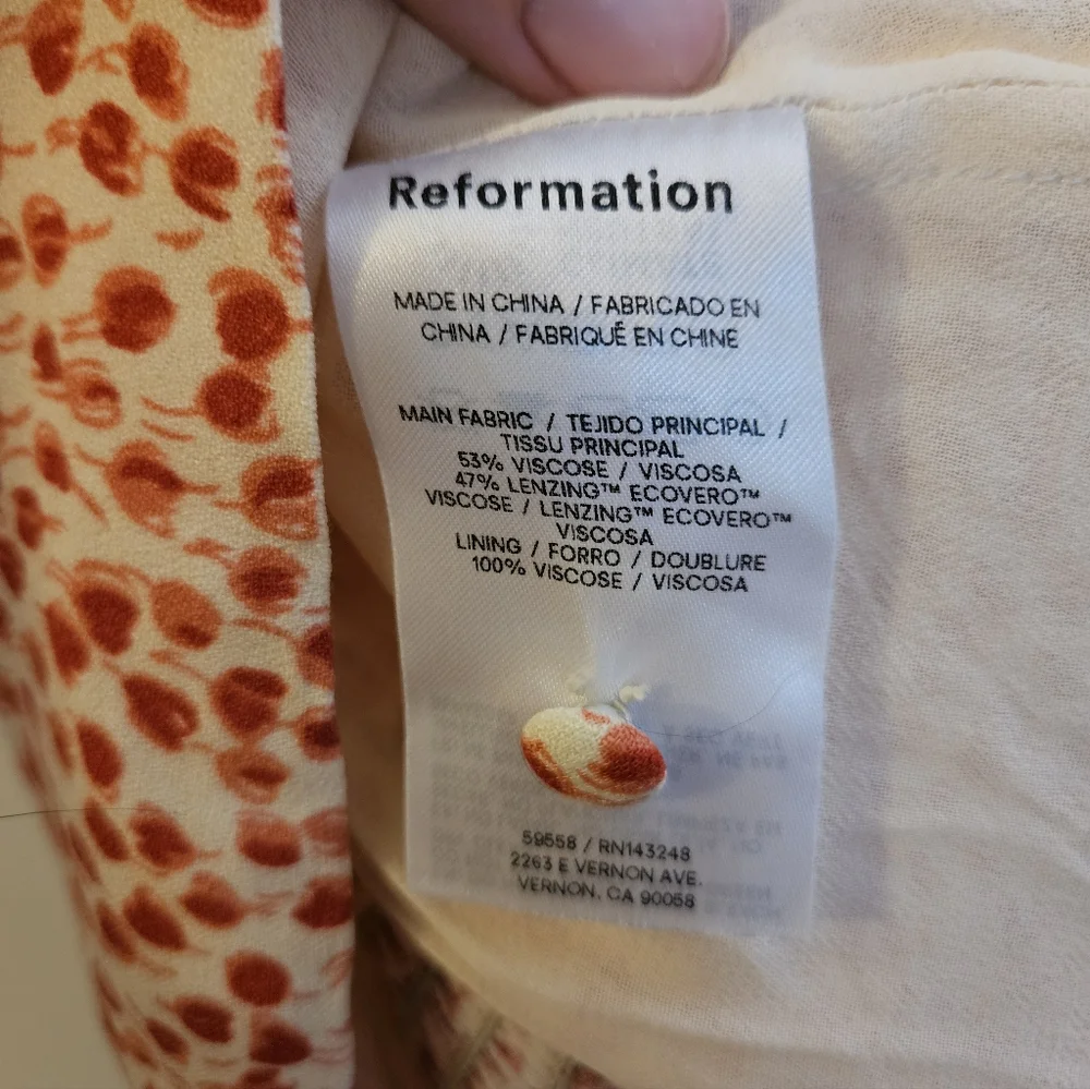 Reformation Size 4 Sleeveless Fitted Floral Print Diandra Top In Alma Print - Picture 7 of 7